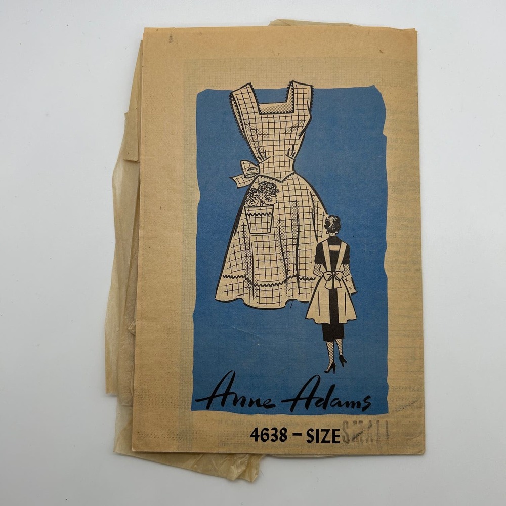 Anne Adams Mail‎ Order Vintage 1950's Pattern #4638 Full Bib Apron Size Small
